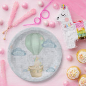 熱気球の雲の中の虹の一角 ペーパープレート (パーティー)