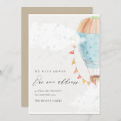 熱気球の雲スター我々はカードを移動 サンキューカード (正面/裏面)