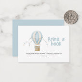 熱気球の青い赤ちゃんシャワーは本をもたらす ノートカード (正面/裏面インサイチュ)