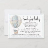 熱気球の青い赤ちゃんシャワーエンクロージャカード 出欠カード (正面)