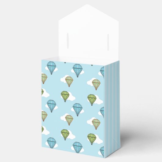 熱気球の青と緑の曇り空 フェイバーボックス (オープン)