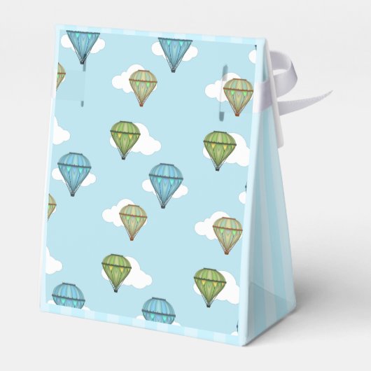 熱気球の青と緑の曇り空 フェイバーボックス (裏面サイド)