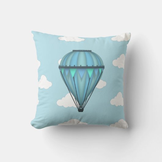 熱気球の青空（雲あり） クッション (正面)
