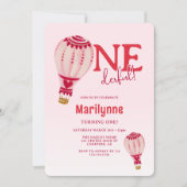 熱気球はっきりした赤1歳 招待状 (正面)