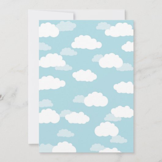 熱気球をテーマにした誕生日パーティーの招待 招待状 (裏面)