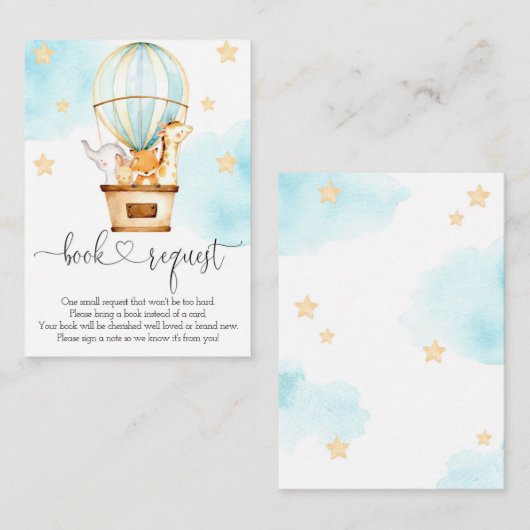 熱気球を上げて予約の要遠くに求 エンクロージャーカード (正面/裏面)