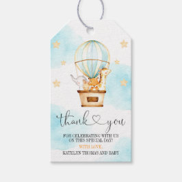 熱気球を上げて感謝遠くにラベル ギフトタグ
