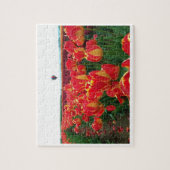 熱気球を使った野原でのバンジャルカのチューリップ ジグソーパズル (縦)