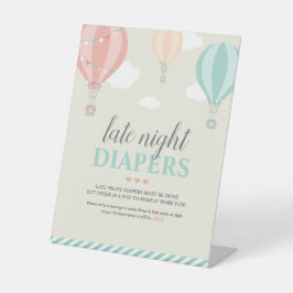 熱気球アップ&深夜遠くにおむつゲーム 台座サイン