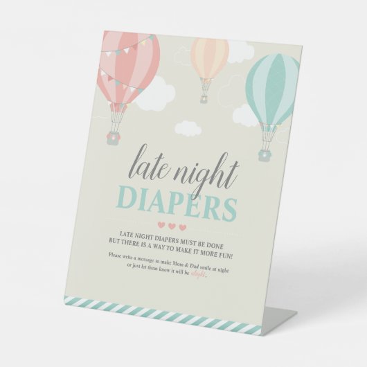 熱気球アップ&深夜遠くにおむつゲーム 台座サイン (正面)