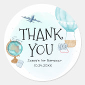 熱気球アドベンチャーブルー1日感謝してい生 ラウンドシール (正面)