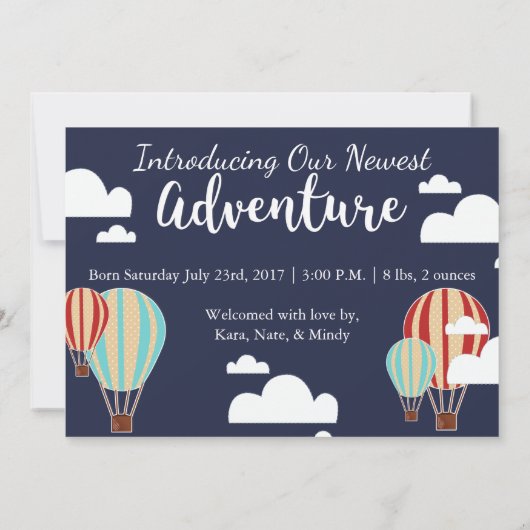 熱気球アドベンチャー誕生のお知らせ 案内状 (裏面)