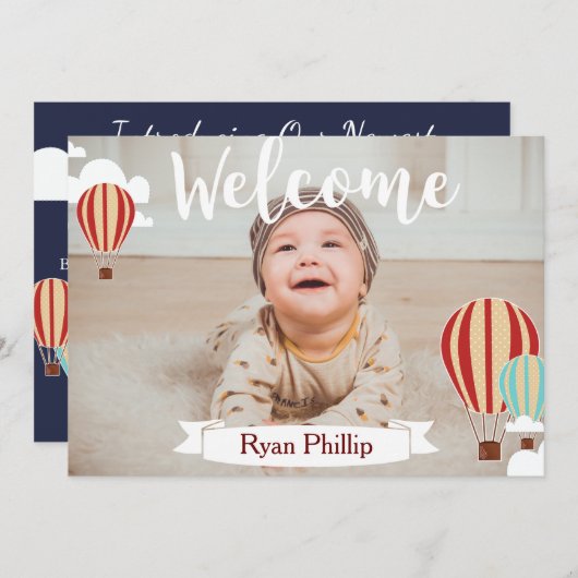 熱気球アドベンチャー誕生のお知らせ 案内状 (正面/裏面)