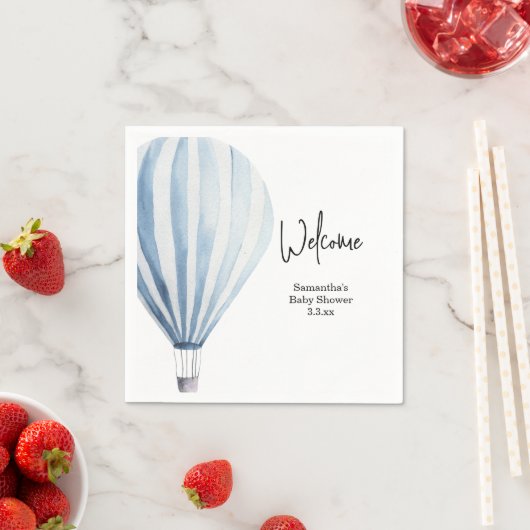 熱気球ウェルカムベビーシャワー スタンダードカクテルナプキン (インサイチュ)