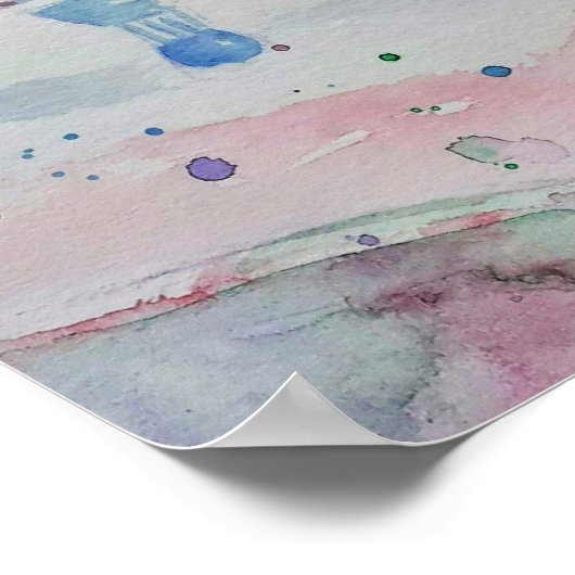 熱気球ウォーター絵画カラーのアートポスター ポスター (角)