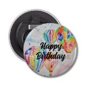 熱気球ウォーター絵画カラーのアートポスター 栓抜き (正面)