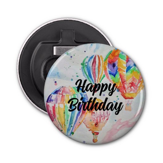 熱気球ウォーター絵画カラーのアートポスター 栓抜き (正面)