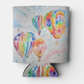 熱気球ウォーター絵画カラーのアートポスター 缶クーラー (正面)