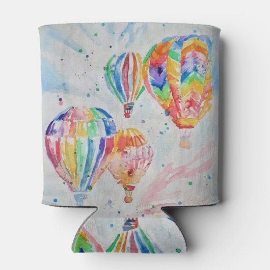 熱気球ウォーター絵画カラーのアートポスター 缶クーラー (裏面)