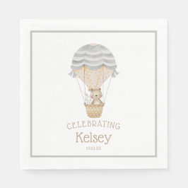熱気球ウッドランド動物の赤ちゃんシャワー スタンダードランチョンナプキン