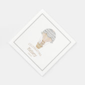 熱気球ウッドランド動物の赤ちゃんシャワー スタンダードランチョンナプキン (角)