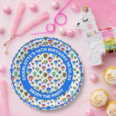 熱気球カラフル画像のパターン ペーパープレート (パーティー)