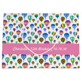 熱気球カラフル画像のパターン ラージペーパーバッグ (正面)