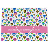 熱気球カラフル画像のパターン ラージペーパーバッグ (裏面)