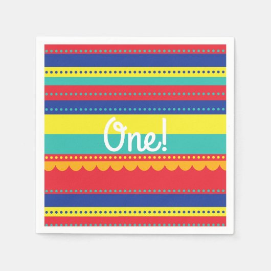 熱気球カラフル誕生会 スタンダードカクテルナプキン (正面)