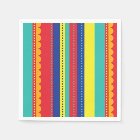 熱気球カラフル誕生会 スタンダードカクテルナプキン (正面)