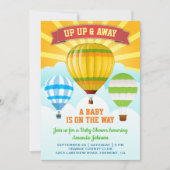 熱気球カラフル赤ちゃんシャワー招待状 招待状 (正面)