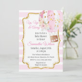 熱気球ガールベビーシャワー 招待状 (スタンド正面)