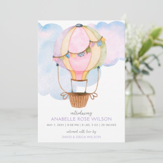 熱気球ガール写真誕生発表 案内状 (スタンド正面)