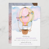 熱気球ガール写真誕生発表 案内状 (正面/裏面)