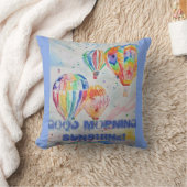 熱気球グッドモーニングサンシャインクッション クッション (ブランケット)