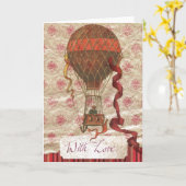 熱気球グリーティングカード付き カード (黄色い花)