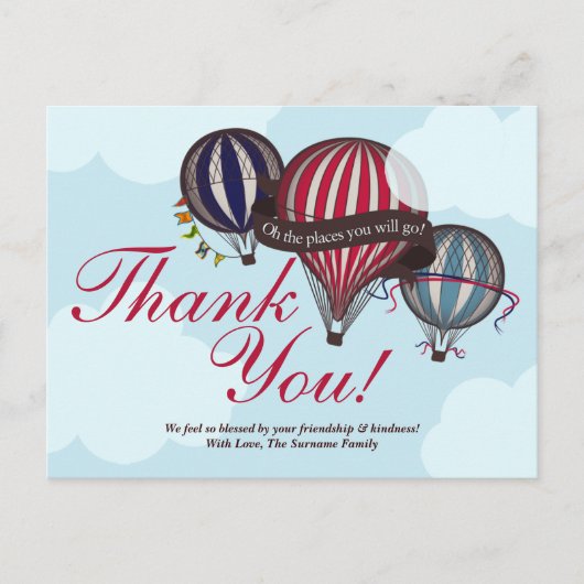 熱気球サンキューカード ポストカード (正面)