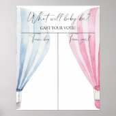 熱気球ジェンダーが男の子または女の子のグラフを明らかにする ポスター (正面)