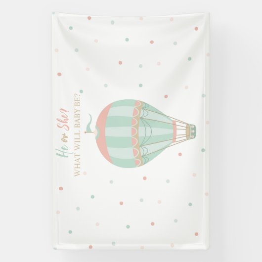 熱気球ジェンダーが背景を明らかにする 横断幕 (縦)