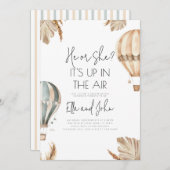 熱気球ジェンダーリビールパーティの招待状 招待状 (正面/裏面)