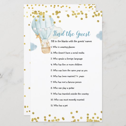 熱気球ジャングルのゲストゲームを見つける (正面/裏面)