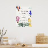 熱気球ジャングルキリン赤ちゃんシャワーへようこそ ポスター (キッチン)