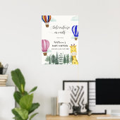 熱気球ジャングルキリン赤ちゃんシャワーへようこそ ポスター (ホームオフィス)