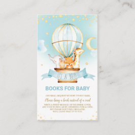 熱気球ジャングル動物の少年が本を持ってくる エンクロージャーカード