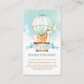 熱気球ジャングル動物の少年が本を持ってくる エンクロージャーカード (正面)