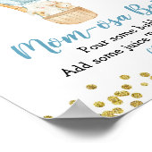 熱気球ジャングル動物ガールモモモザバーサイン ポスター (角)