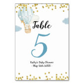 熱気球ジャングル動物モダンテーブル番号 テーブルナンバー (裏面)