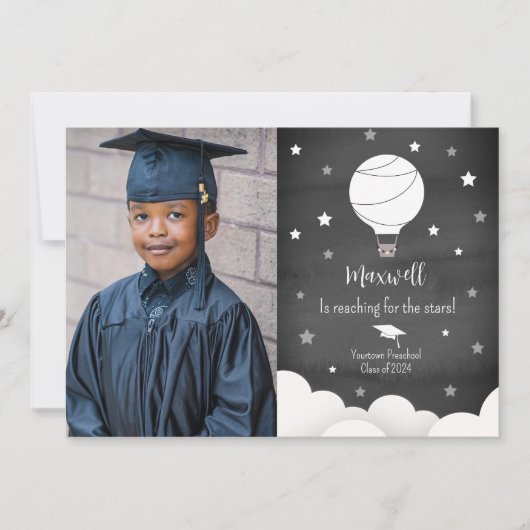 熱気球スター卒業写真発表 招待状 (正面)