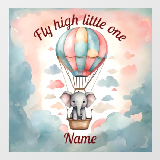 熱気球ゾウ ウィンドウサイン (シート)