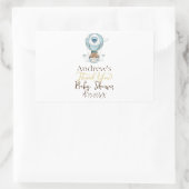 熱気球テディベアクラウドバード 長方形シール (バッグ)